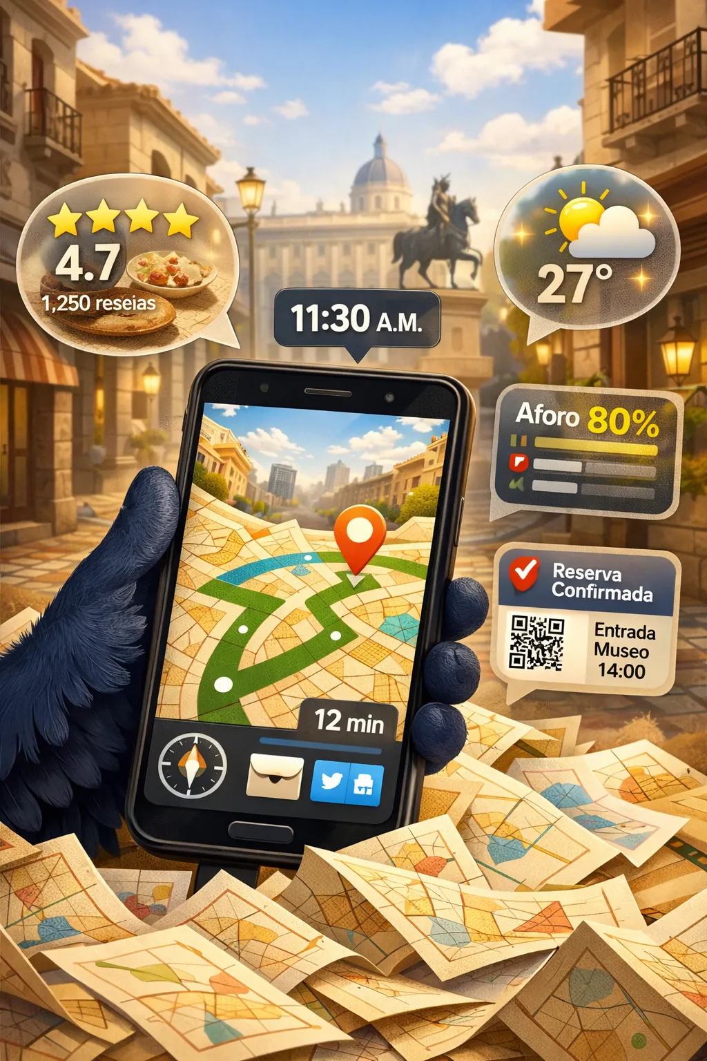 Miriada de opiniones e informacion de la ciudad en un movil