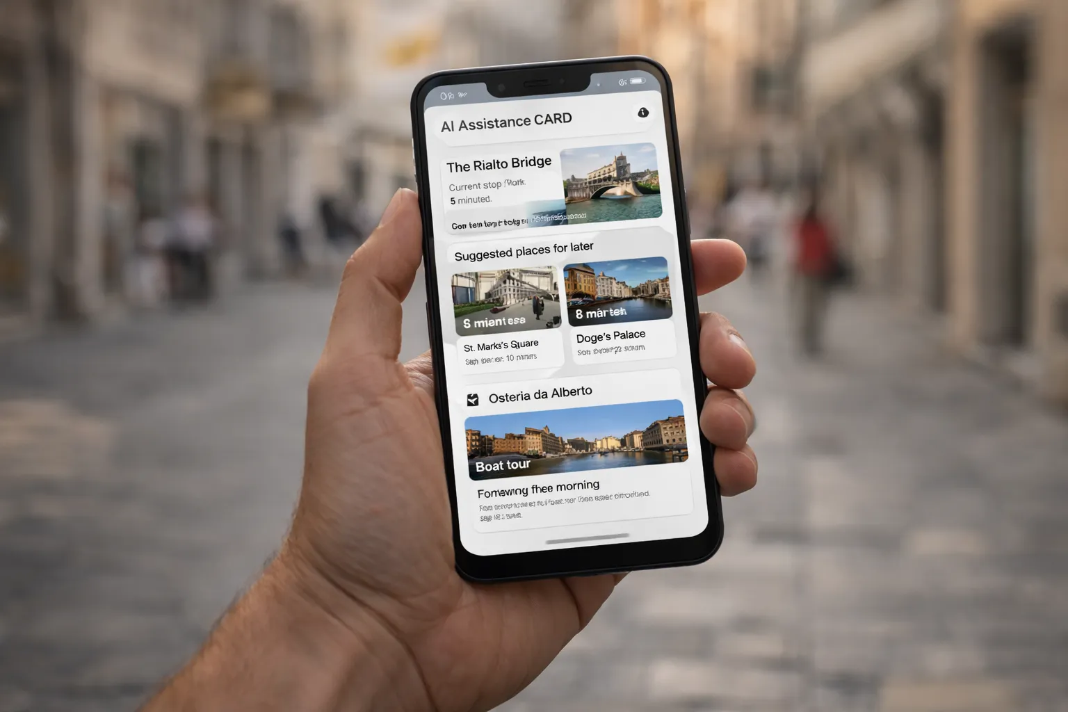 Movil con diferentes ofertas de viajes
