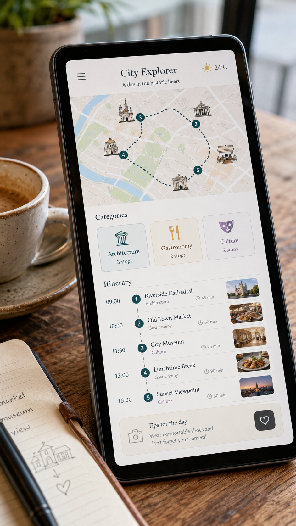 Herramienta de IA generando un itinerario de viaje personalizado